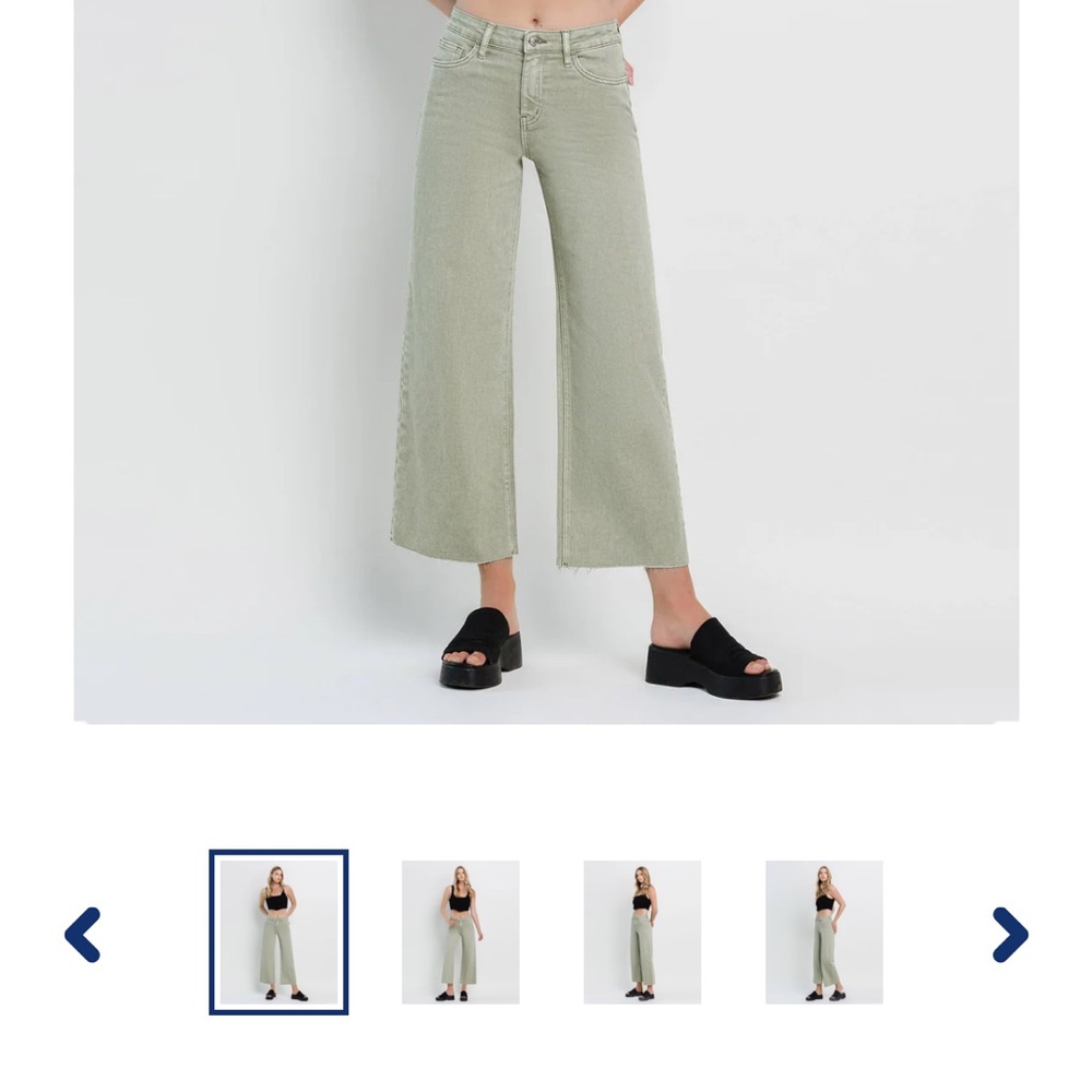 Vervet by Flying Monkey High Rise Wide Leg Jeans - Swamp